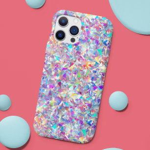 Holografische Faux Glitter Glass look iPhone 16 Hoesje