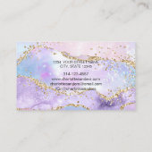 Holografische faux opaal steen chic visitekaartje (Achterkant)