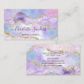 Holografische faux opaal steen chic visitekaartje (Voorkant / Achterkant)