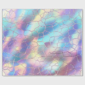 Holografische Folie Achtergrond Patroon Monogram Cadeaupapier (Vlak)