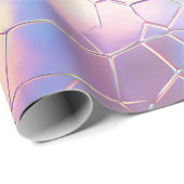 Holografische Folie Achtergrond Patroon Monogram Cadeaupapier (Rol Hoek)