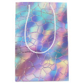 Holografische Folie Achtergrond Patroon Monogram Medium Cadeauzakje (Voorkant)