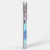 Holografische Folie Achtergrond Patroon Monogram Samsung Galaxy Hoesje (Rechterkant)