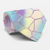 Holografische Folie Achtergrond Patroon Monogram Stropdas (Opgerold)