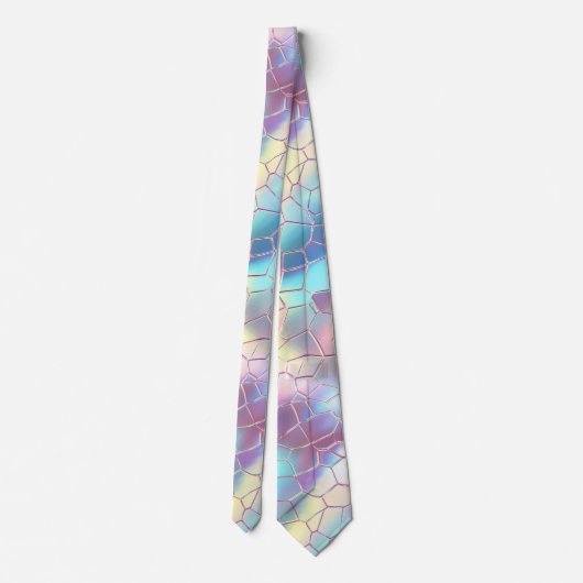 Holografische Folie Achtergrond Patroon Monogram Stropdas (Achterkant)