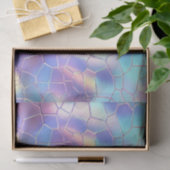 Holografische Folie Achtergrond Patroon Monogram Tissuepapier (Geschenk)