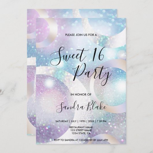 Holografische Folie cirkels holografie Kaart (Voorkant / Achterkant)