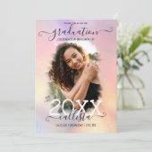 Holografische Folie Halo Afstuderen fotocollage Kaart (Staand voorkant)