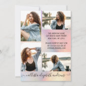 Holografische Folie Halo Afstuderen fotocollage Kaart (Achterkant)