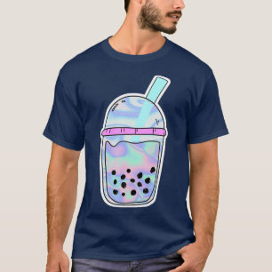 Holografische foliebubbelTea Iridescent Bubble Tea T-shirt