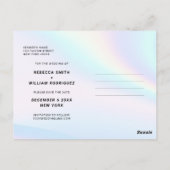Holografische Foto Bruiloft Bewaar de Datum Uitnod Briefkaart (Achterkant)
