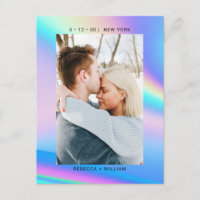Holografische Foto Bruiloft Bewaar de Datum Uitnod