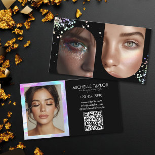 Holografische foto make-up artist social media visitekaartje