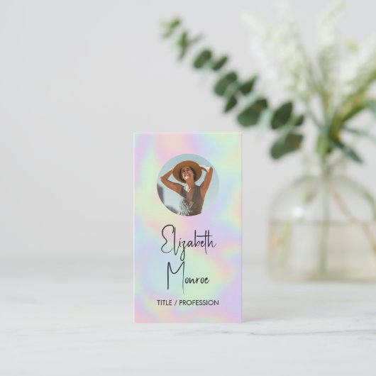 Holografische foto QR-code Visitekaartje (Staand voorkant)