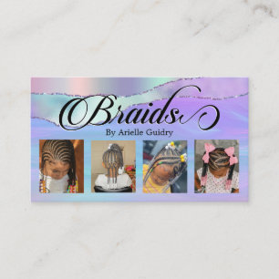 Holografische foto van Hair Braiding Braid Stylist Visitekaartje
