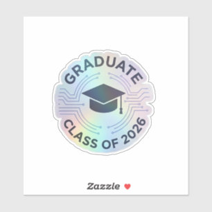 Holografische futuristische klas afstudeer sticker