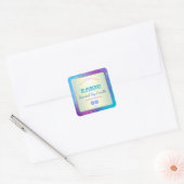 Holografische Galaxy gekleurde Glitter Product Lab Vierkante Sticker (Envelop)