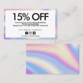 Holografische geometrische korting Bedankt Visitekaartje (Voorkant / Achterkant)