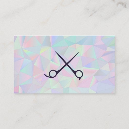 holografische geometrische retro | haarmodel klantenkaartje (Achterkant)