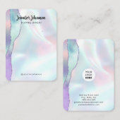 Holografische girale roze juwelen visitekaartje (Voorkant / Achterkant)