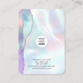 Holografische girale roze juwelen visitekaartje (Achterkant)