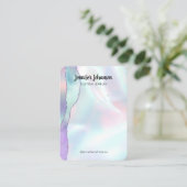 Holografische girale roze juwelen visitekaartje (Staand voorkant)