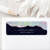 Holografische Glam Agaat Glitter Elegante Sparkles Etiket (Insitu)