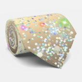 Holografische Glam Glitter Elegant Sparkles Gold Stropdas (Opgerold)