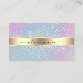 Holografische Glam Glitter Elegante Gouden Schoonh Visitekaartje (Voorkant)