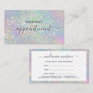 Holografische Glam Glitter Elegante Schitteringen Afsprakenkaartje