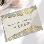 Holografische Glam Glitter Salon Verhuisbericht Aankondigingskaart