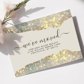 Holografische Glam Glitter Salon Verhuisbericht Aankondigingskaart