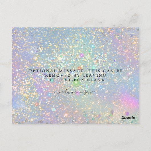 Holografische glamour glitter elegante schittering briefkaart (Achterkant)