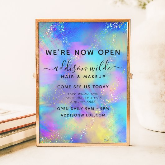 Holografische Glans Opal Iridiserende Zakelijk Poster