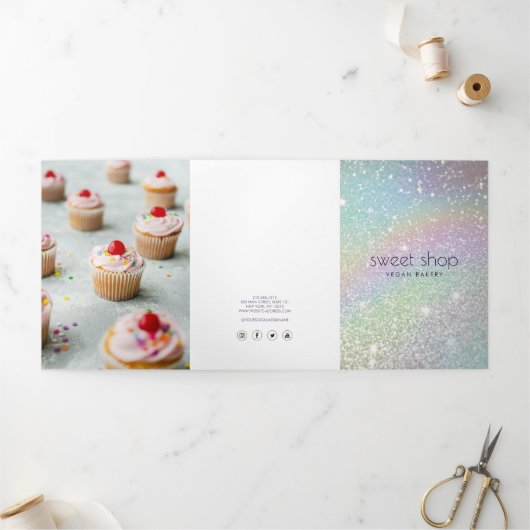 Holografische Glitter Bakkerij, Catering Menu Broc (Buitenkant)