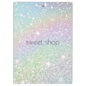 Holografische glitter bakkerij, snoep gepersonalis klembord (Achterkant)