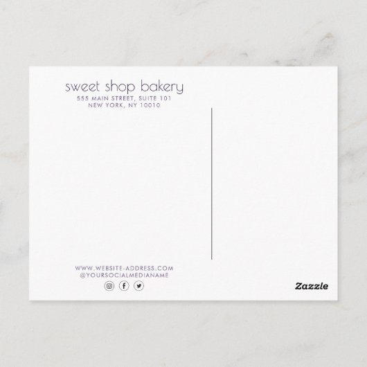 Holografische Glitter Bakkerij, Snoepjes Briefkaart (Achterkant)