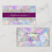 Holografische Glitter Beauty Salon Eye Catching Contactkaartje (Voorkant / Achterkant)