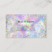 Holografische Glitter Beauty Salon Eye Catching Contactkaartje (Achterkant)