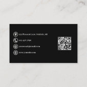 Holografische Glitter Blauwgroen & Zwart Modern Visitekaartje (Achterkant)