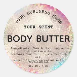 Holografische Glitter Body Butter Labels