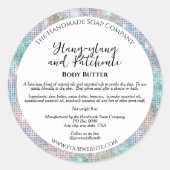 Holografische Glitter Border Cosmetics Jar Label (Voorkant)