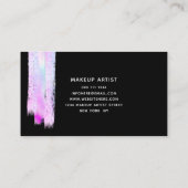 Holografische Glitter Brush Make-up Artist Zwart Visitekaartje (Achterkant)