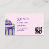 Holografische Glitter Cake Home made Cupcakes QR c Visitekaartje (Achterkant)