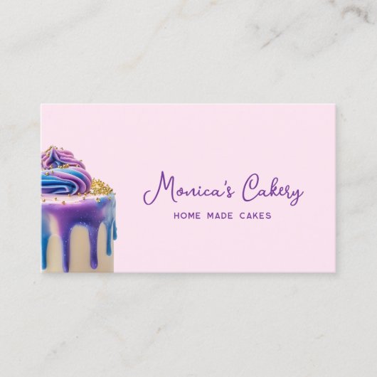 Holografische Glitter Cake Home made Cupcakes QR c Visitekaartje (Voorkant)