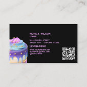Holografische Glitter Cake Home made Cupcakes QR c Visitekaartje (Achterkant)