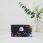 Holografische Glitter Cake Home made Cupcakes QR c Visitekaartje (Staand voorkant)