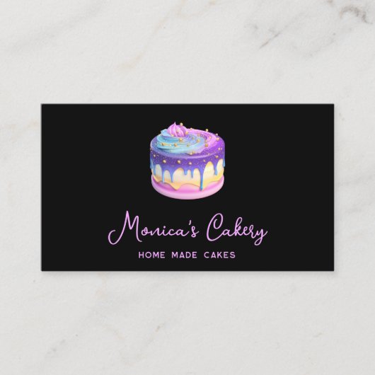 Holografische Glitter Cake Home made Cupcakes QR c Visitekaartje (Voorkant)