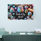 Holografische Glitter Cakes en snoep Bakkerij Spandoek (Beurs)