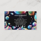 Holografische Glitter Cakes en snoep Bakkerij Visitekaartje (Achterkant)